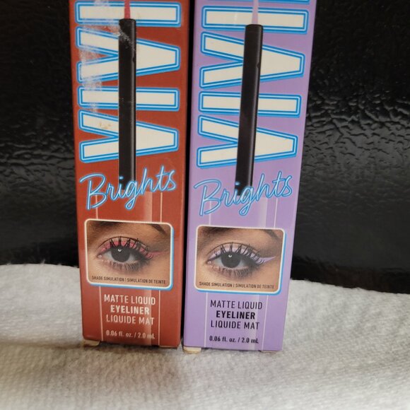 NYX Vivid Brights Matte Liquid Eyeliner - Red and Purple - Picture 2 of 5